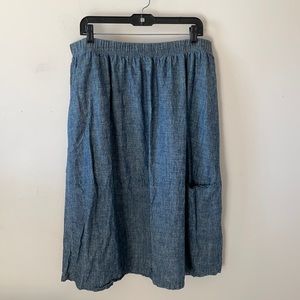 Eileen Fisher Blue Skirt with Pockets- Size XL